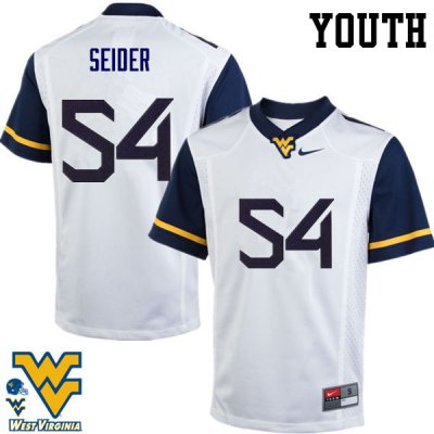 Youth West Virginia Mountaineers NCAA #54 JaHShaun Seider White Authentic Nike Stitched College Football Jersey DP15F88MW